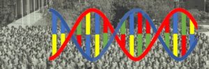 DNA logo on top of school photo circa 1964